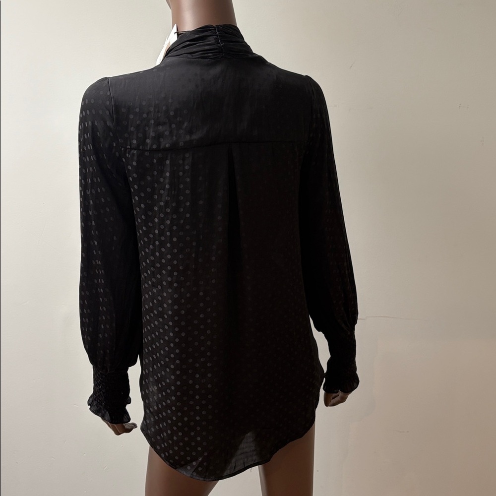 Current Air Black Tie-Front Sheer Blouse - Picture 5 of 11